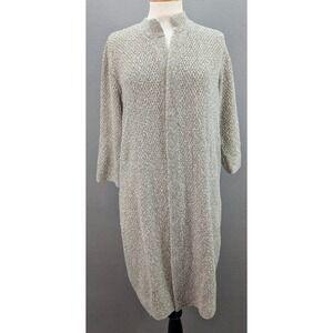 Orvis Open Front Long Cardigan Sweater Womens Size L Cotton Acrylic Boho Outdoor